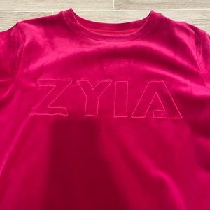 Zyia hot pink velvet sweatshirt